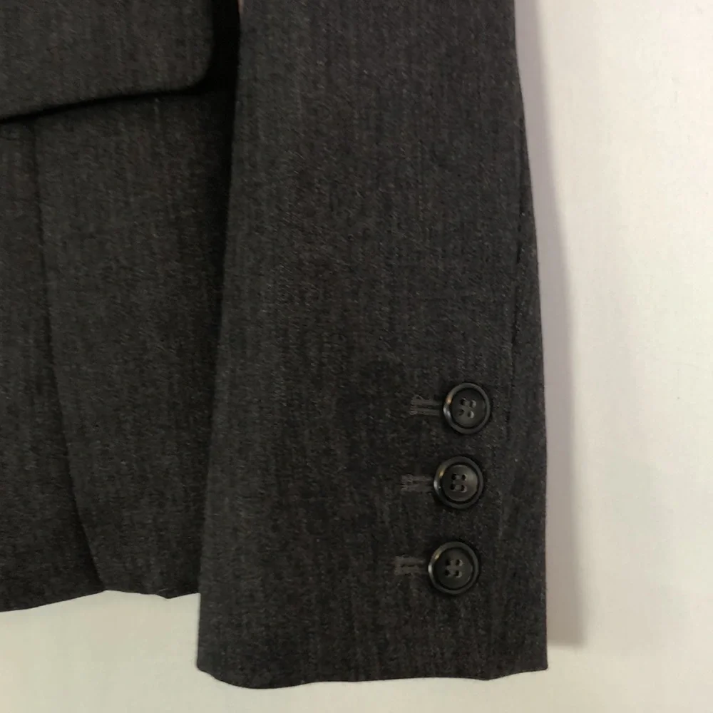 PENDLETON CLASSIC DARK GRAY 100% PURE VIRGIN WOOL BLAZER     SIZE 8